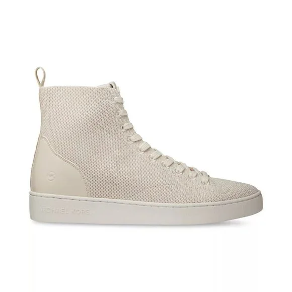 Michael Kors Womens Edie Knit Lace Up High Top Sneakers Cream NEW in Box - Picture 2 of 5